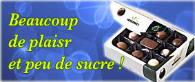 Avec ces chocolats : beaucoup de plaisir et peu de sucre !